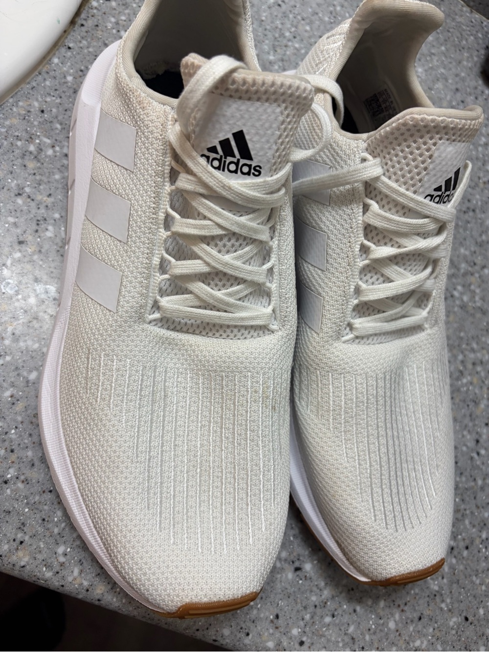 adidas Off-White Knit Trainer with Gum Accent